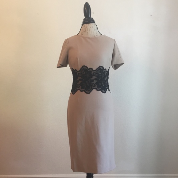 Alex Marie Dresses & Skirts - Alex Marie black lace floral dress 10 work tan